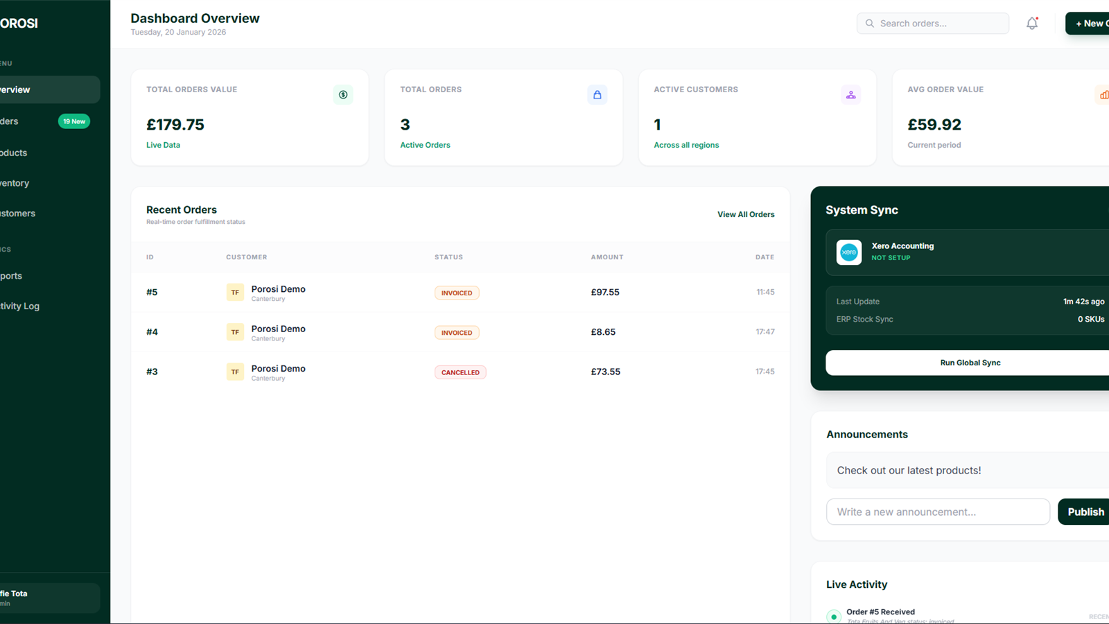 Porosi screenshot 1