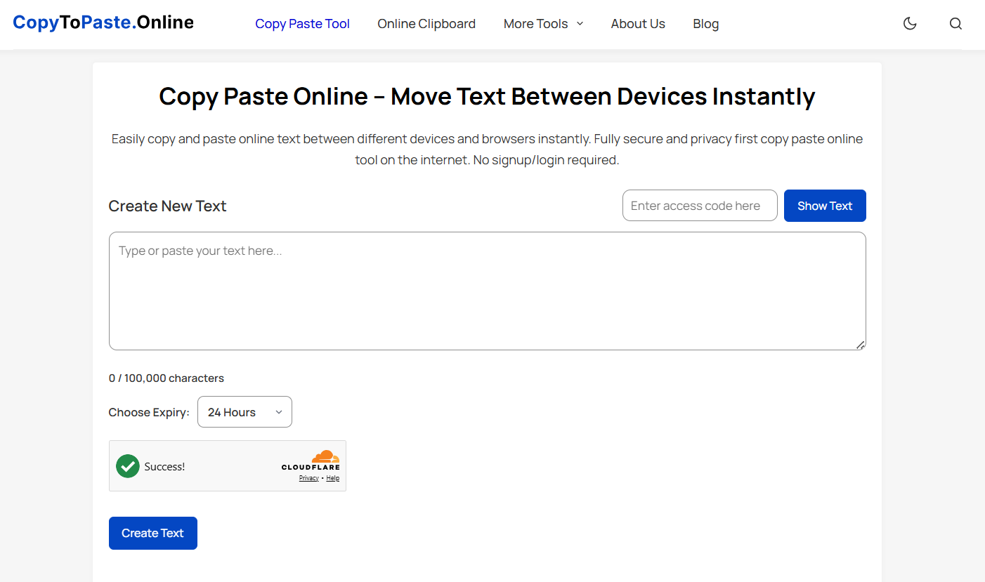 Copy Paste Online screenshot 1