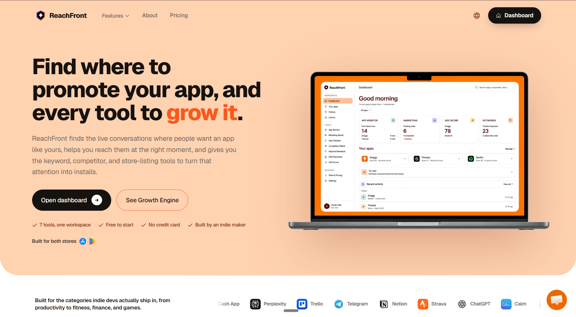 Reachfront screenshot 1