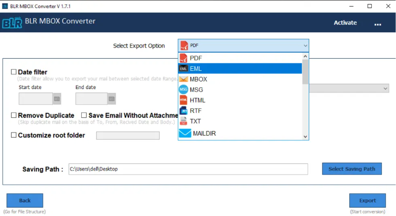 BLR MBOX Converter Tool screenshot 1